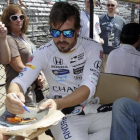 Fernando Alonso, ayer, en Indianápolis, en el día de la prensa.