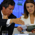 Floriano y Cospedal, durante una reunión de presidentes y secretarios generales provinciales del PP, el pasado junio en Madrid.
