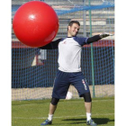 Diego Calzado en uno de sus últimos entrenamientos con la Cultural la pasada campaña.