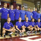 Imagen de grupo del primer entrenamiento de la selección en el Palacio de Deportes.