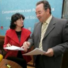 Ángela Marqués y González Saavedra, ayer antes de la rueda de prensa