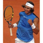 Nadal celebra su triunfo ante Soderling tras el partido disputado ayer