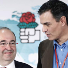 Iceta y Sánchez en el Consejo de la Internacional Socialista. A. D.