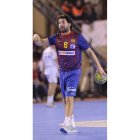 Juanín García durante la disputa de la Copa Asobal en León.