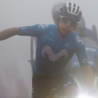 Miguel Ángel López, a su llegada a la meta. MANUEL BRUQUE
