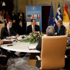 El presidente junto a los máximos mandatarios de los países del sur de Europa. DIEGO CRESPO