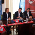 Míchel Salgado en la presentación del nuevo proyecto del Gibraltar United.