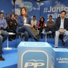Cospedal, Báñez y Floriano ayer, durante el debate sobre jóvenes y empleo celebrado en Ciudad Real.