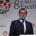 El Presidente del Gobierno en funciones  Mariano Rajoy junto al ministro Soria inauguraron hoy el octavo foro Exceltur