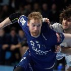 El argentino Gonzalo Carou, ante el Montpellier en la Liga de Campeones.