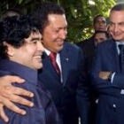 Zapatero coincidió con Maradona en el almuerzo compartido con Chávez (en la foto), Lula y Uribe
