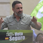 Santiago Abascal, ayer, en un mitin político en Guadalajara. JESÚS MONROY