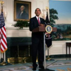 Obama comunicó la noticia en una rueda de prensa en la Casa Blanca.
