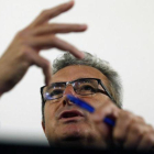 Mariano Barroso, el nuevo presidente de la Academia de Cine,  durante la rueda de prensa de este sábado.