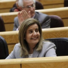La ministra de Empleo y Seguridad Social, Fátima Báñez, durante una sesión de control al Gobierno.
