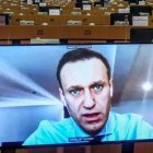 Navalni en una videoconferencia antes de su detención. OLIVIER HOSLET
