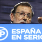 El presidente del Gobierno, Mariano Rajoy, durante una rueda de prensa.
