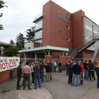 Trabajadores de Antibióticos, en una concentración ante la fábrica.