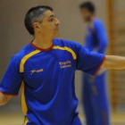 Isidoro Martínez en un entrenamiento de España Júnior.