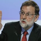 Rajoy clausuró la reunión del Círculo de Economía. ANDREU DALMAU