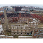 Imagen de la zona de la antigua Azucarera, donde se construye el Palacio de Congresos tomada por un drone.