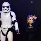 Carrie Fisher, el 16 de diciembre del 2015, durante la promoción de 'Star Wars: El despertar de la fuerza'.