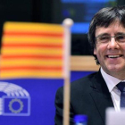 Carles Puigdemont, en un acto en el Parlamento Europeo en Bruselas, en enero.