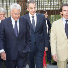 Los expresidentes González, Rodríguez Zapatero y Aznar. ZIPI