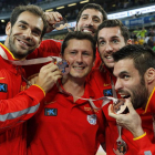 Calderón, Álex Mumbrú, Rudy Fernández y Fernando San Emeterio lucen la medalla de bronce.