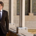 El president Carles Puigdemont, en el Palau de la Generalitat