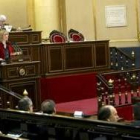 Pilar del Olmo en su comparecencia ayer en el Senado
