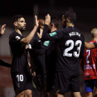 Los jugadores granadinos celebran su clasificación. JUANJO MARTÍN