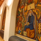 Imagen del mural en el que aparece Miguel de Unamuno y Francisco Franco