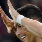 Cristiano Ronaldo celebra un gol con la Juventus ante el Udinese.