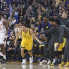 Klay Thompson, durante la victoria ante los Knicks.