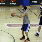 Rubio, izquierda, y Abrantes durante un entrenamiento.