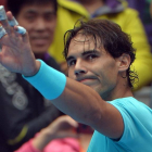 Rafael Nadal celebra su victoria de esta mañana ante el checo Tomas Berdych.