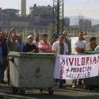 Varios trabajadores de Hijos de Baldomero García llevaron su protesta hasta Ponferrada