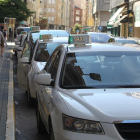 Parada de taxis en el centro de Ponferrada.