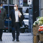 Salvador Illa y Miquel Iceta caminan por las calles de Barcelona a principios de semana. QUIQUE GARCÍA