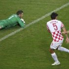 Un momento del partido Croacia-España.