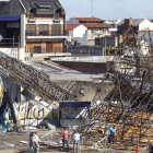 Vista de los destrozos del fuerte temporal de lluvia y granizo.