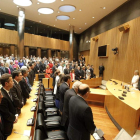 Minuto de silencio durante el acto para rendir homenaje a las víctimas del terrorismo.