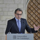 Artur Mas comparece en el Palau de la Generalitat después de su declaracion ante el TSJC.