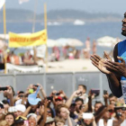 Usain Bolt, tras ganar la prueba de exhibición de 100 metros en la playa de Copacabana.