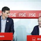 Los socialistas Pedro Sánchez y Miquel Iceta en una imagen de archivo. ANDREU DALMAU