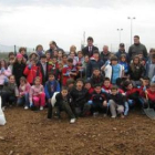 Un momento de la celebración del Día del Árbol, en el colegio de Valencia de Don Juan.