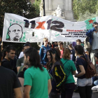 Protesta de universitarios hace unos días en Madrid.