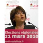 La primera secretaria del Partido Socialista francés, Aubry.