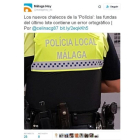 Los chalecos de la Policía Local de Málaga, con el polémico acento.